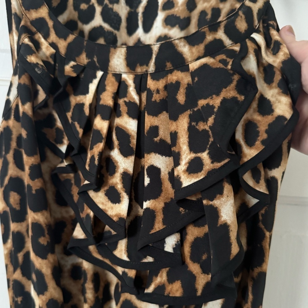 Express Leopard Print Ruffle Dress - Picture 4 of 9